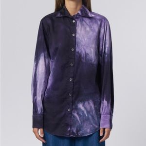 Raquel Allegra Elle Shirt Cosmic Eggplant Treeatment